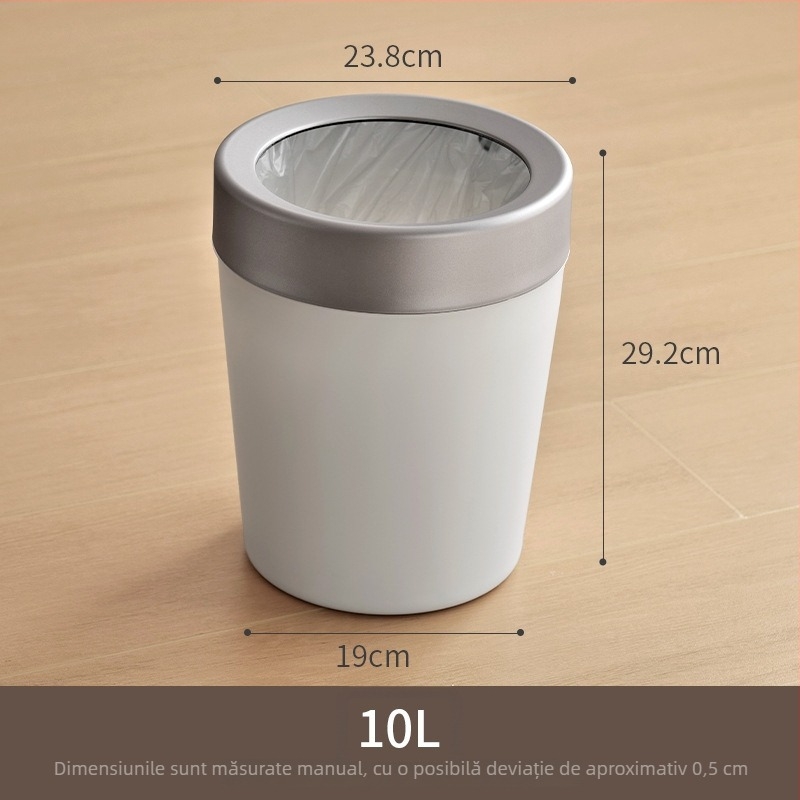 Lazy Corner coș de gunoi rotund din plastic, 10 L, fără capac, pentru uz casnic: camera de zi, bucătărie, dormitor, baie