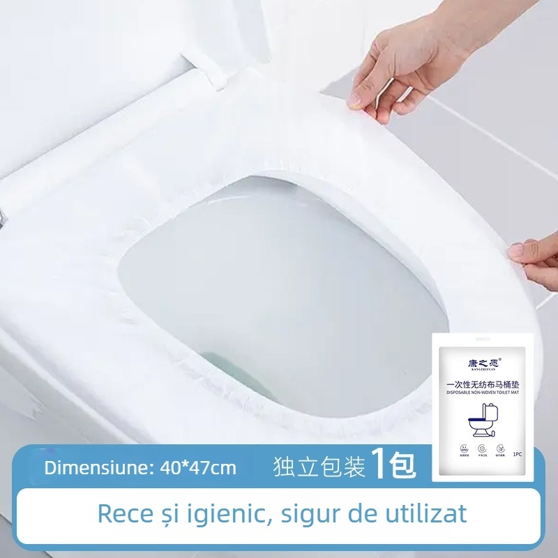 Acoperire de unică folosință pentru scaunul de toaletă, cu acoperire completă, ambalaj separat, cu adeziv, impermeabil, portabilă pentru călătorii
