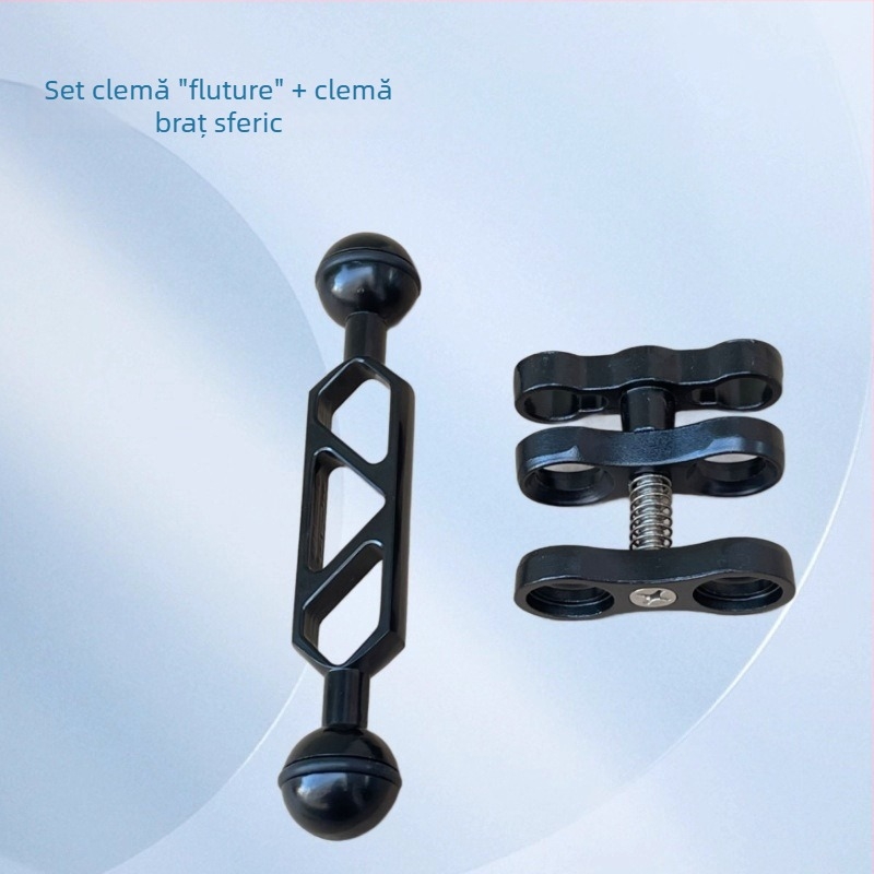 Accesorii GoPro din aliaj de aluminiu: set clip fluture și clip cu cap de bilă pentru braț de iluminare subacv