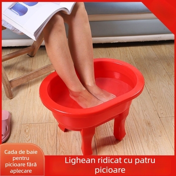 Vas de baie pentru picioare din plastic, cu patru picioare și margine înălțată, pentru adulți