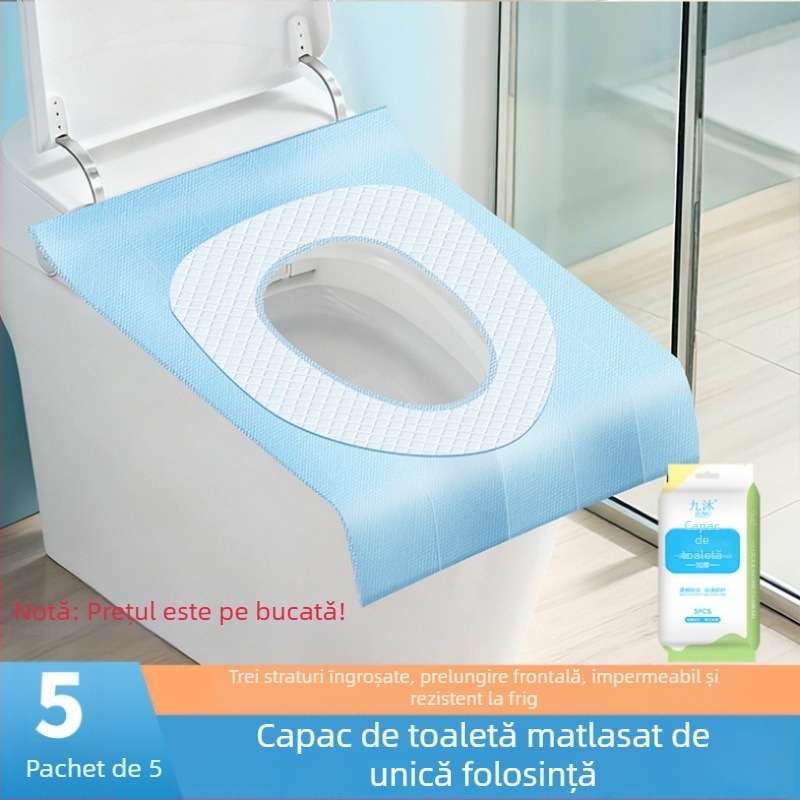 Protecție de unică folosință pentru scaunul de toaletă, acoperire completă, impermeabilă, îngroșată, toamnă–iarna, maternitate și călătorii