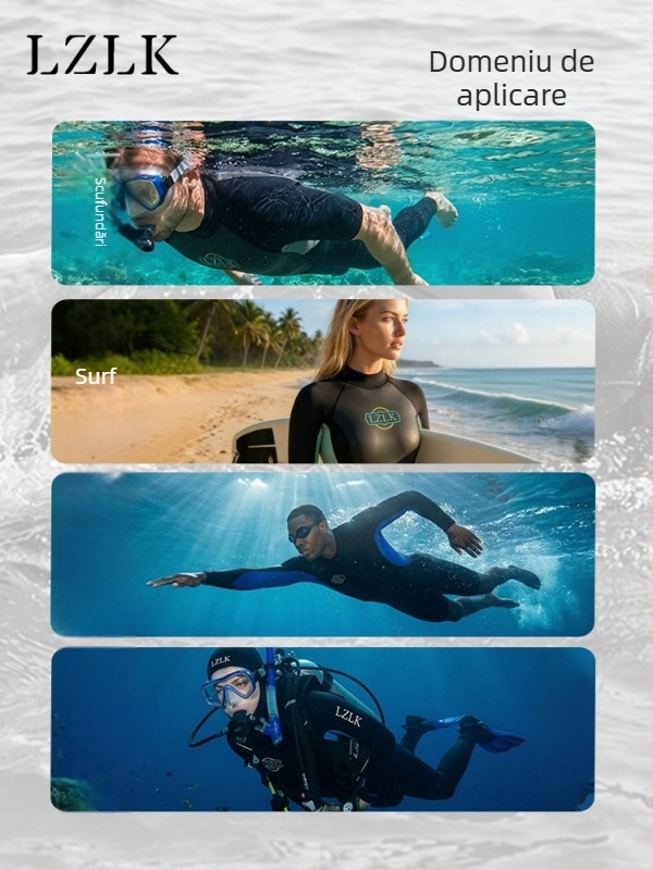 Costum de neopren bărbați, 3 mm, o piesă pentru scufundări, snorkeling și înot — protecție termică, protecție solară, protecție împotriva meduzelor