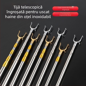 Bară telescopică din oțel inoxidabil pentru uscare haine, uz casnic și internat