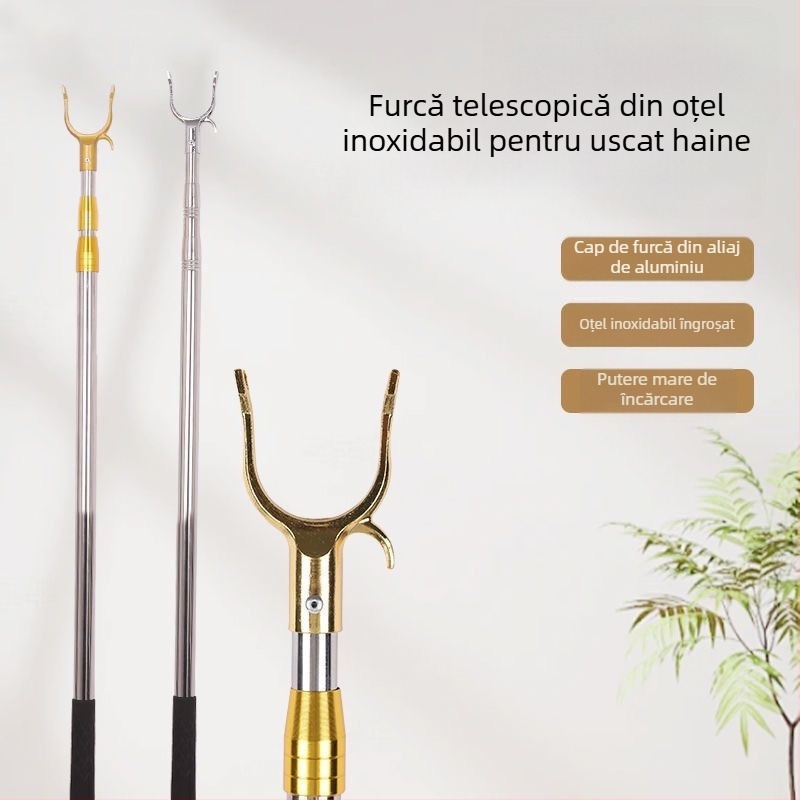 Bară telescopică din oțel inoxidabil pentru uscare haine, uz casnic și internat