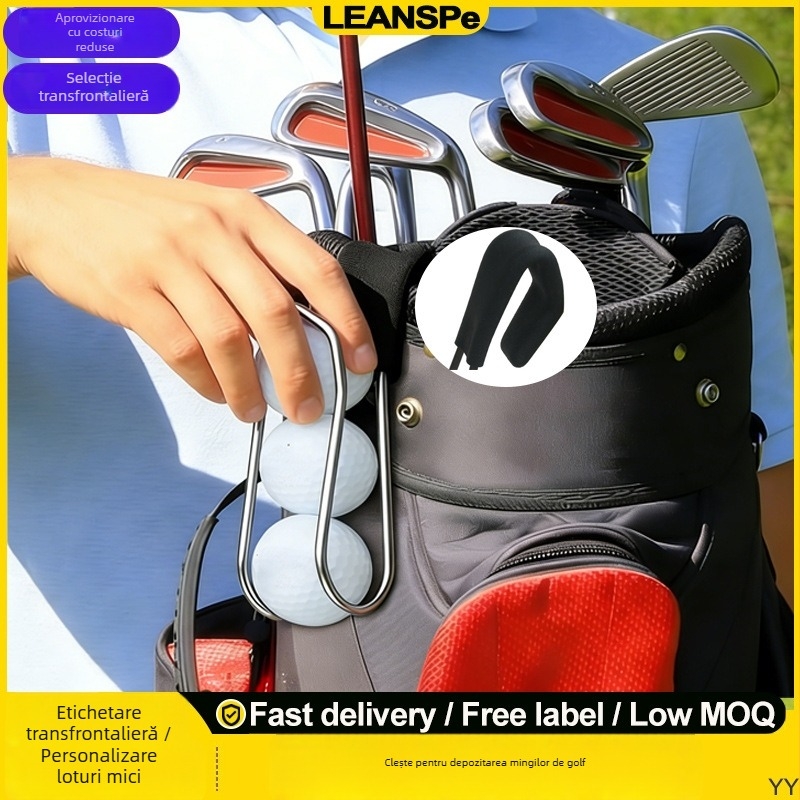 Suport pentru mingi de golf cu clip de deschidere/închidere automată – accesoriu portabil pentru geantă de golf