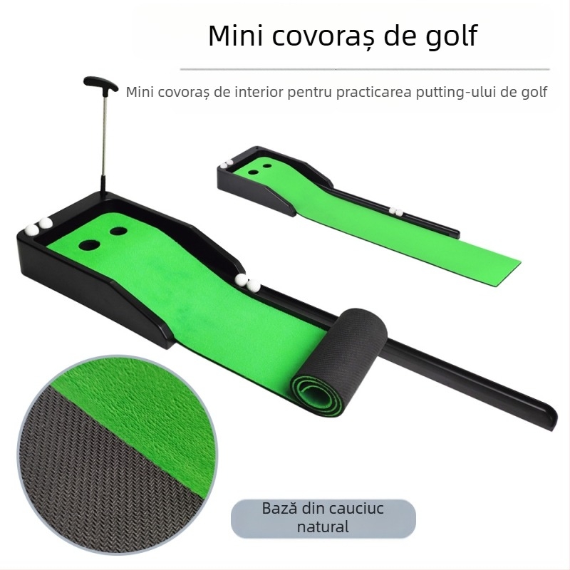 Exercizor de golf și covoraș mini pentru birou pentru golf, cu suprafață velur