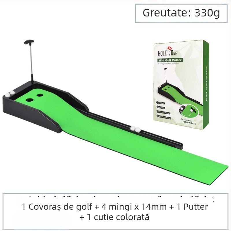 Exercizor de golf și covoraș mini pentru birou pentru golf, cu suprafață velur