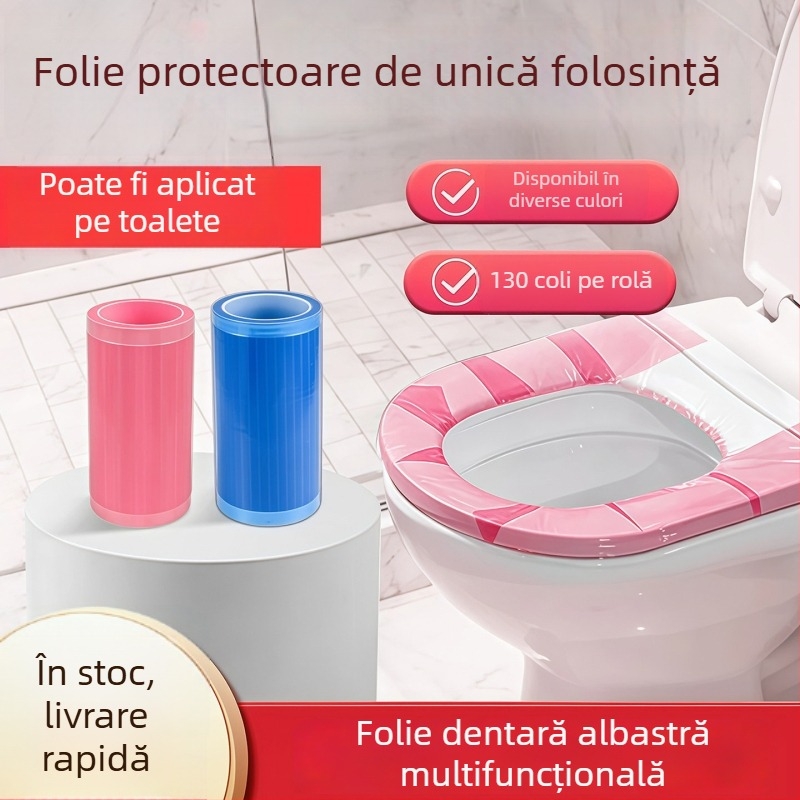 Film barieră albastru, de unic folosință pentru toaletă, covoraș de protecție portabil pentru călătorii și hoteluri