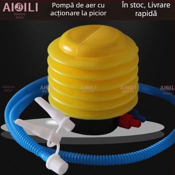 Pompa cu pedală pentru obiecte gonflabile: inel de înot, pat gonflabil, minge de yoga și baloane – pompă portabilă de 4 inch.