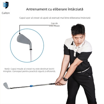 Antrenor de swing golf cu cap moale și feedback audio cu eliberare întârziată