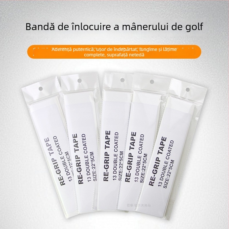 Hârtie adezivă pentru înlocuirea gripului de golf – aderență puternică, nu deteriorează șaftul, instalare ușoară, 13 foi în pachet