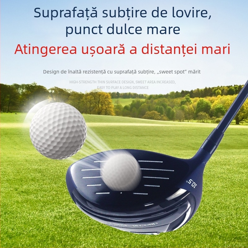Driver golf cu logo personalizat, pentru mâna dreaptă, cap din aliaj de aluminiu, șaft din lemn