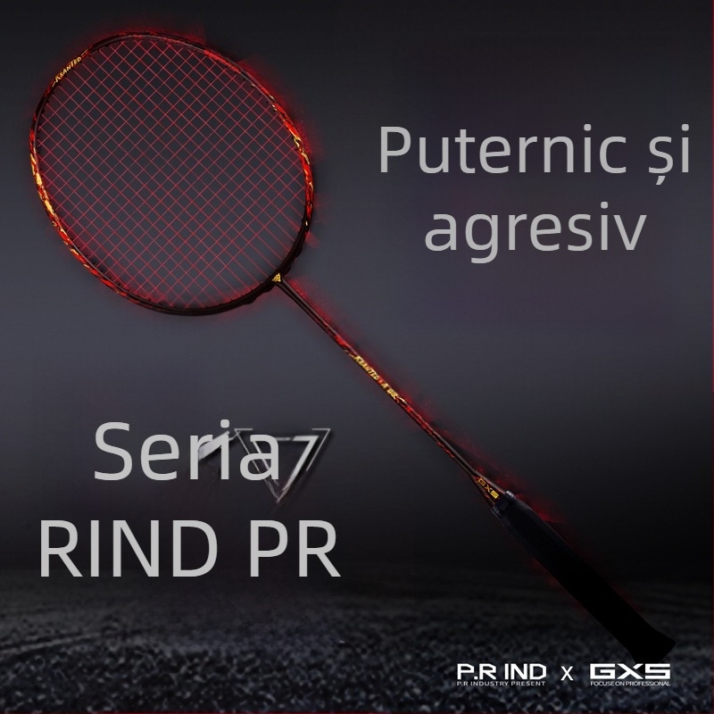 Raquetă de badminton din fibră de carbon, ultraușoară, cu ramă box-frame, pentru antrenament și competiții, atac stabil