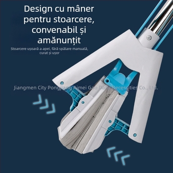 Mop cu burete, cap absorvent din cauciuc-bumbac, mâner telescopic de 130 cm