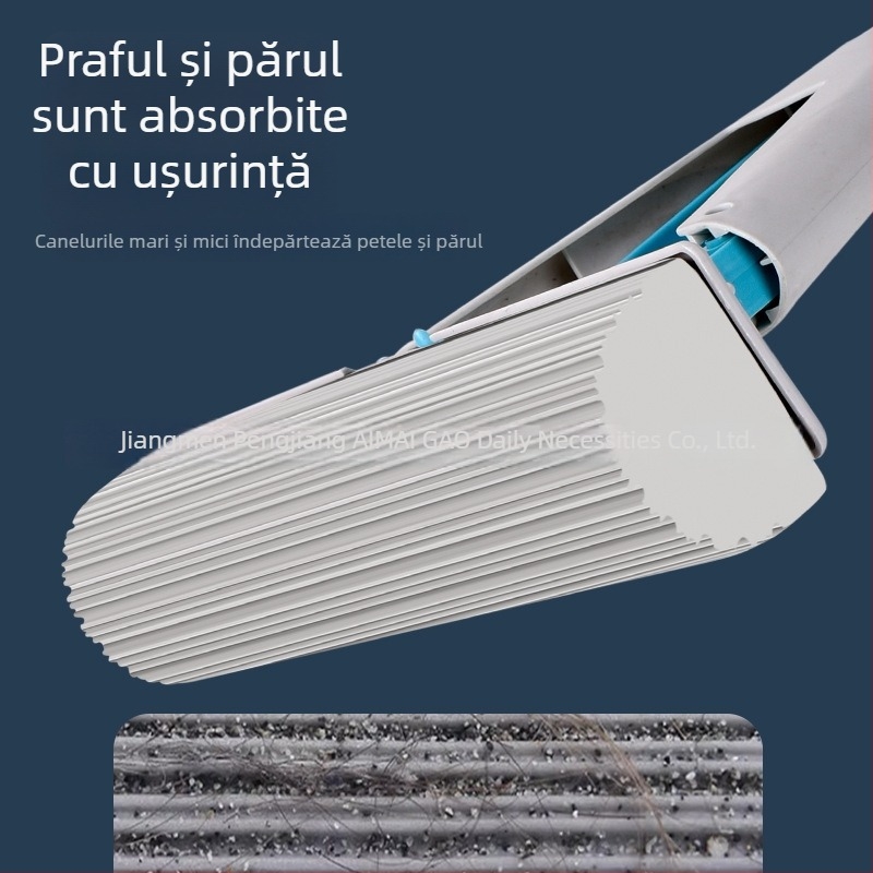Mop cu burete, cap absorvent din cauciuc-bumbac, mâner telescopic de 130 cm