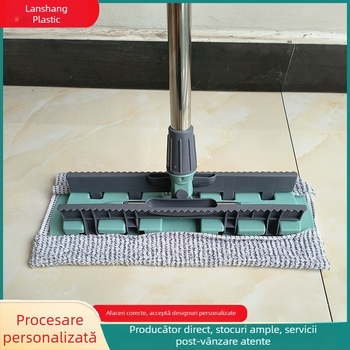 Mop plat cu clips pentru țesătură, mop de podea cu două utilizări și lavetă de schimb pentru podele din lemn