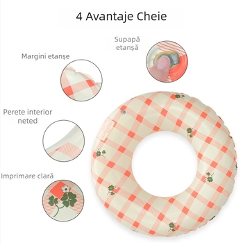 PVC ecologic cu model carouri, inel gonflabil pentru adulți, plutitor de piscină, grosime 0,21 mm