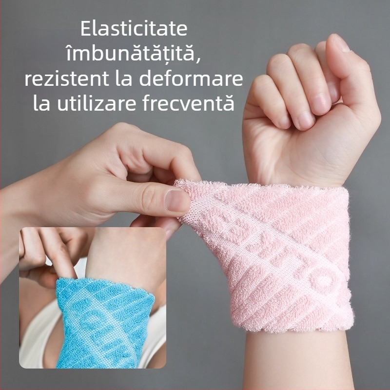 AOLIKES Bandă sport pentru încheietură, respirabilă, absorbantă de transpirație, din bumbac, pentru alergare, baschet și badminton