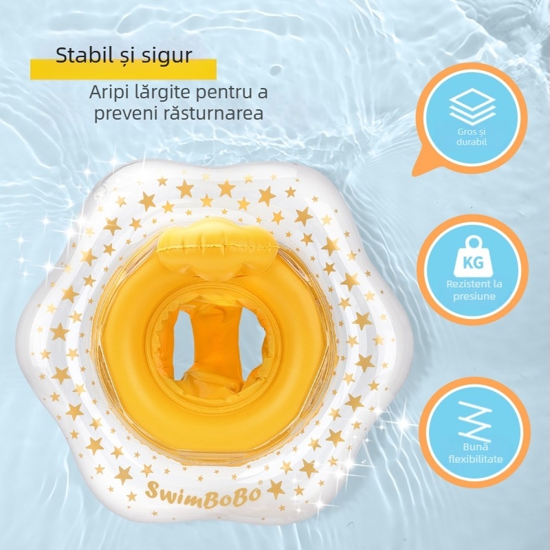 swimbobo Inel de șezut gonflabil pentru copii – inel de înot pentru bebeluși, în formă de stea