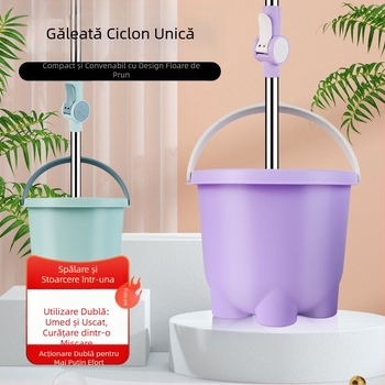 Găleată de mop îmbunătățită pentru uz casnic, fără atingere, mop rotativ cu o singură găleată