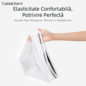 Caidali Kemi Chiloti femei din bumbac, talie joasă, respirabili, antibacterieni, control abdomen
