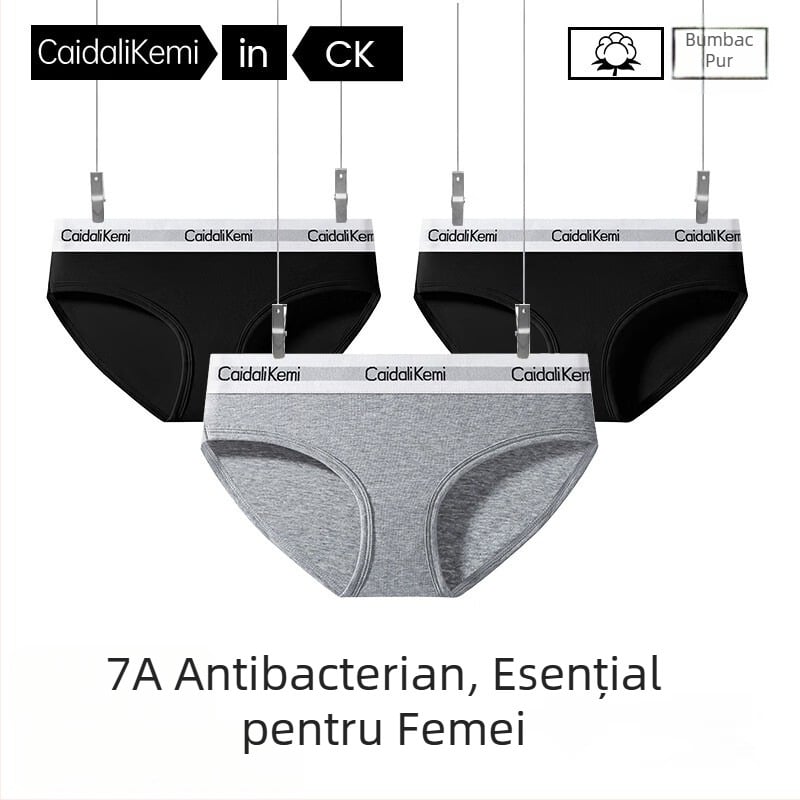 Caidali Kemi Chiloti femei din bumbac, talie joasă, respirabili, antibacterieni, control abdomen