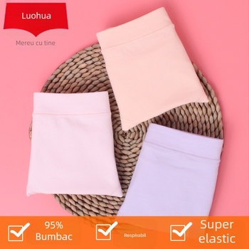 Lenjerie intimă din bumbac pentru femei 2118, culoare uni, talie medie, slip bikini