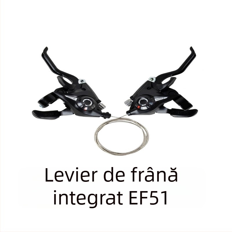 EF51 manetă de schimbător de viteze integrată pentru bicicletă de munte, compatibilă cu 21/24/7/8 viteze