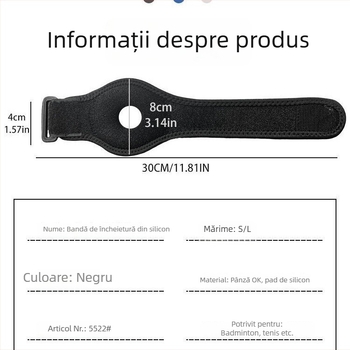 TFCC bandă pentru încheietură din silicon, absorbție a șocurilor, compresie reglabilă, suport pentru încheietură pentru badminton și baschet, fitness