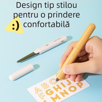 Deli 6097-T cutter retractabil pentru deschiderea cutiilor, unealtă portabilă elegantă pentru uz casnic