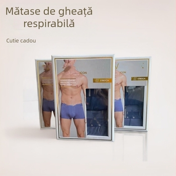 Boxeri pentru bărbați din ice silk respirabil, în cutie cadou