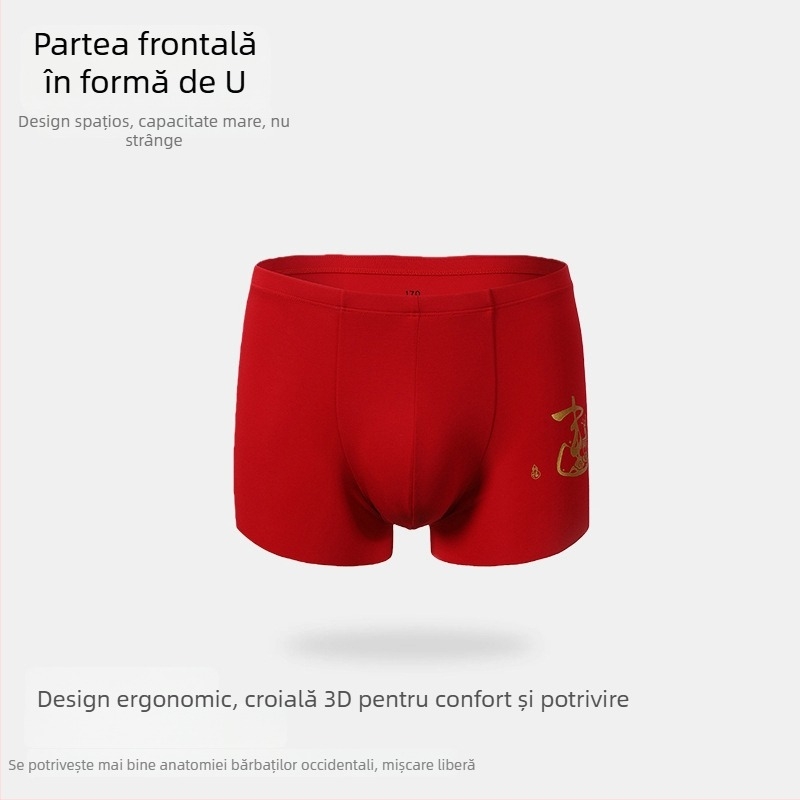 Yuyue Lenjerie intimă bărbați în două pachete, stil nou toamnă-iarnă, boxeri brief cu motiv cerb, modal 120S
