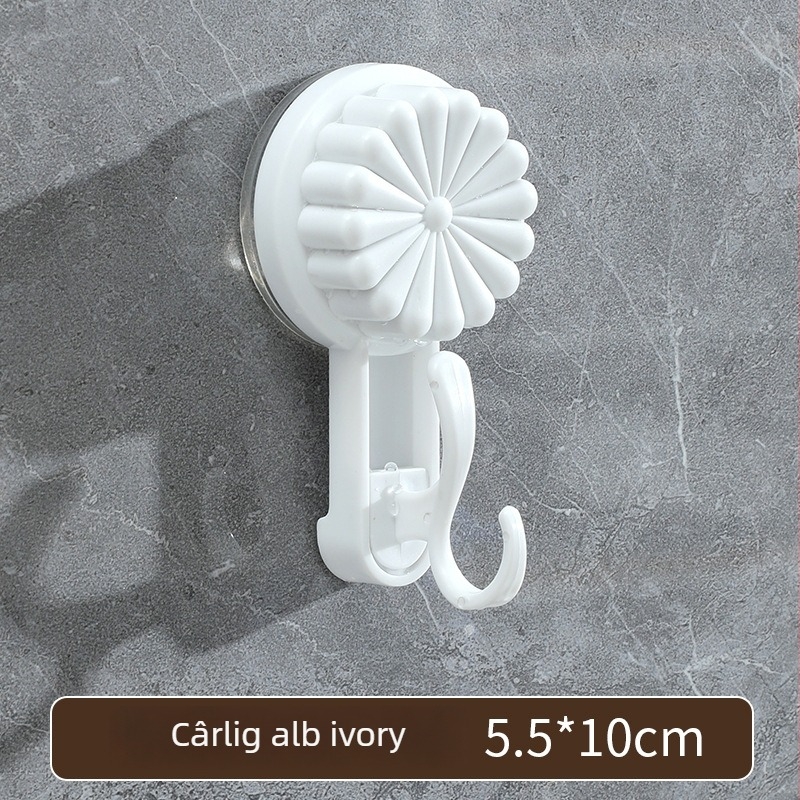Cuier cu ventuză – prindere puternică, cârlig unic pentru haine, genți și chei, fără găurire, design minimalist modern, până la 1 kg