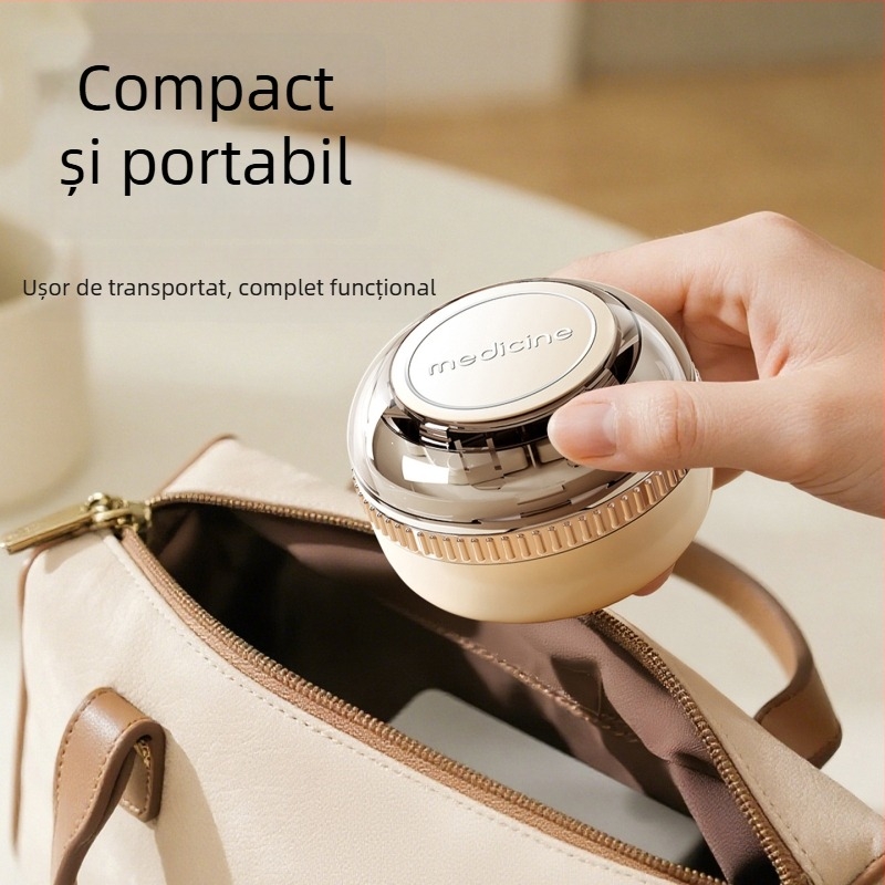 Cutie pentru pastile cu separator de precizie, cutie portabilă din oțel inox cu 3 compartimente
