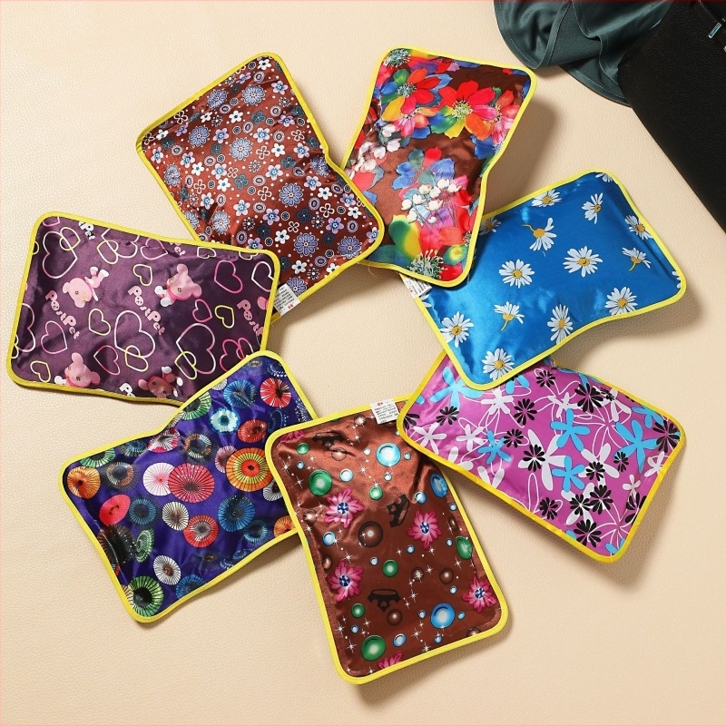 Pungă de apă caldă reîncărcabilă din țesătură mercerizată, design colorat, încălzitor de mâini portabil pentru iarnă