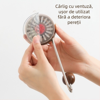 Cuier cu ventuză pentru perete, multifuncțional, fără găuri, ABS, cârlig dublu în stil Nordic, capacitate 10 kg
