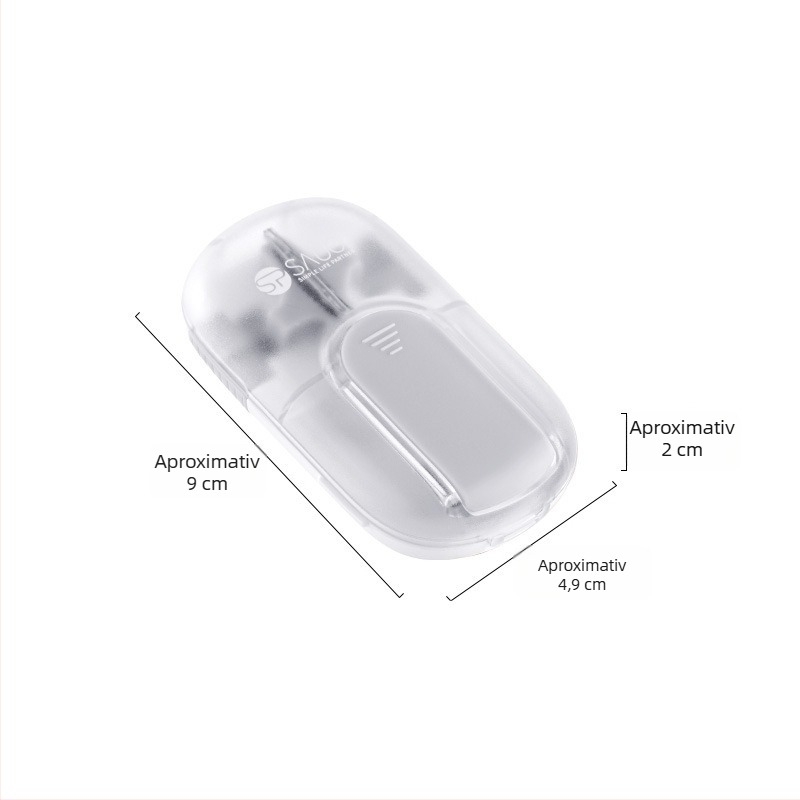 SP SAUCE Tăietor și divizor magnetic pentru pastile, cutie portabilă pentru medicamente cu două compartimente