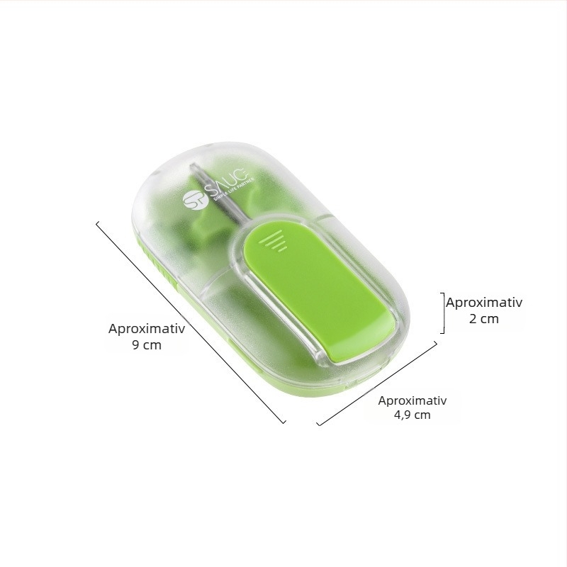 SP SAUCE Tăietor și divizor magnetic pentru pastile, cutie portabilă pentru medicamente cu două compartimente