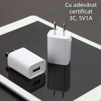 Adaptor USB 5V 1A, încărcător pentru telefon, certificat 3C, compatibil cu Apple, Xiaomi, Huawei, Oppo