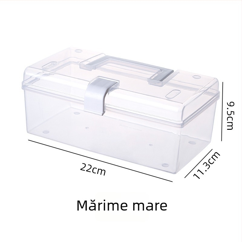 Cutie transparentă de depozitare pentru uz casnic, organizator din plastic pentru birou, cutie de depozitare portabilă și cutie pentru medicamente