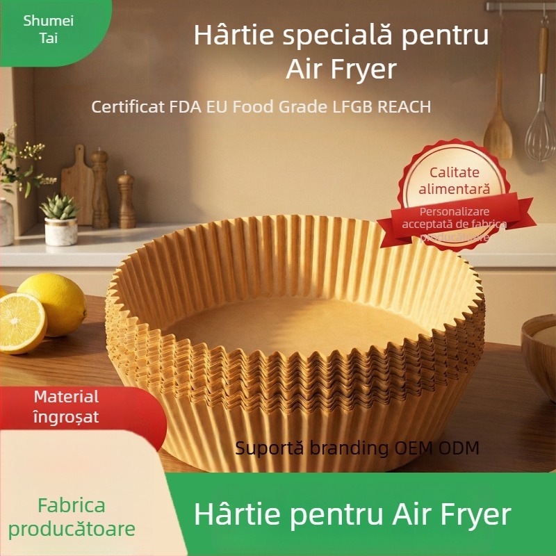 Hârtie de copt pentru air fryer cu acoperire din silicon