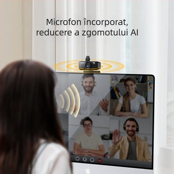 Yesido Cameră de streaming 2K cu USB Plug‑and‑Play, autofocus și unghi reglabil pentru PC