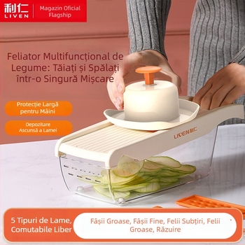Li Ren QCQ-3136 Tocător de legume multifuncțional — răzuitor pentru cartofi, rasnitoare și feliator