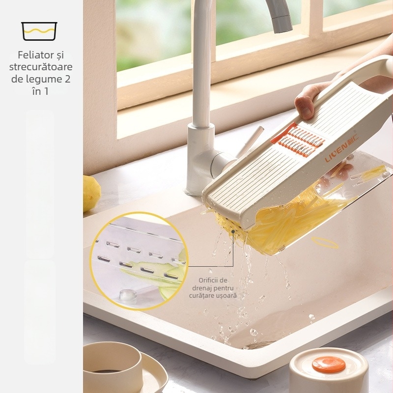 Li Ren QCQ-3136 Tocător de legume multifuncțional — răzuitor pentru cartofi, rasnitoare și feliator