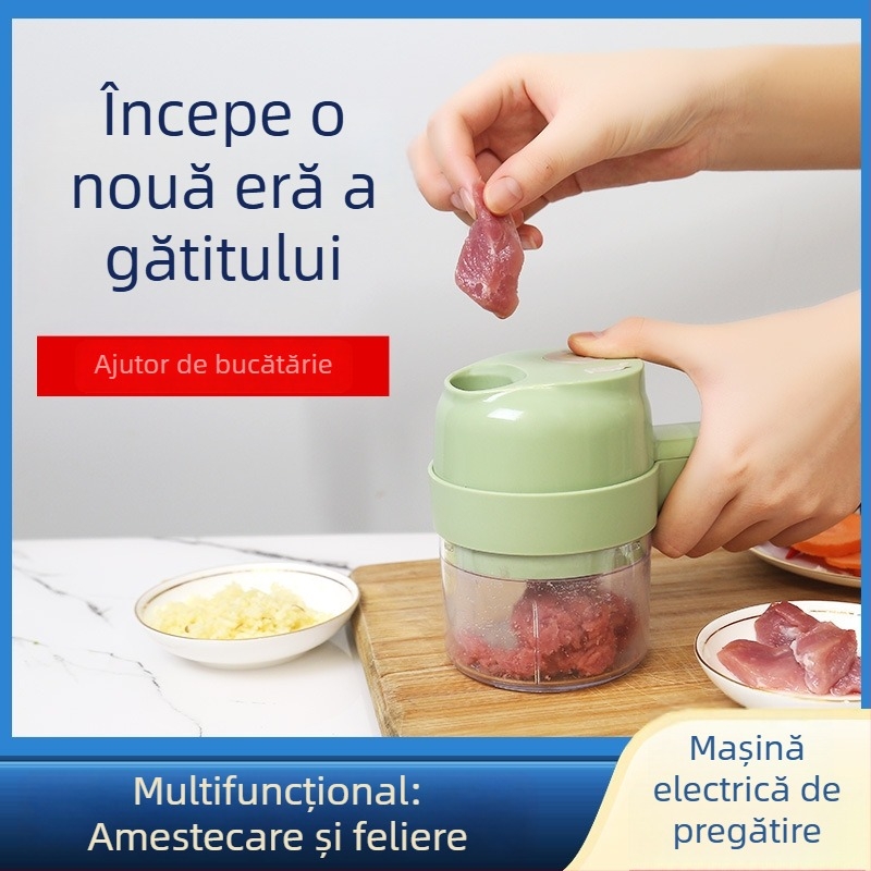 Gatling Tăietor de legume, unelte de bucătărie multifuncționale pentru uz casnic, presă de usturoi, tăietor de usturoi, tocător de ceapă, măcinător de usturoi automat