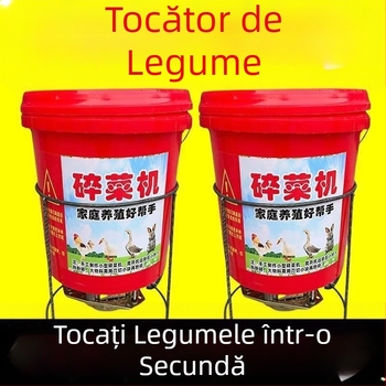 Tocător electric multifuncțional de legume pentru hrănirea păsărilor de fermă, tip găleată, cu putere mare.