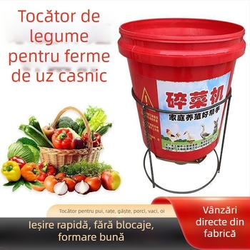 Tocător electric multifuncțional de legume pentru hrănirea păsărilor de fermă, tip găleată, cu putere mare.