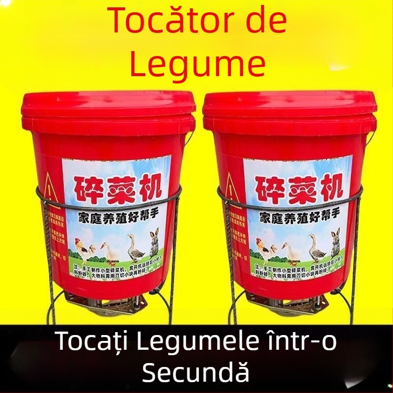 Tocător electric multifuncțional de legume pentru hrănirea păsărilor de fermă, tip găleată, cu putere mare.