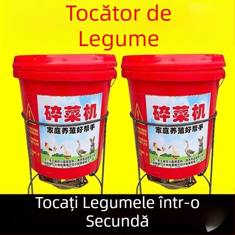 Tocător electric multifuncțional de legume pentru hrănirea păsărilor de fermă, tip găleată, cu putere mare.