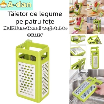 Tăietor de legume pliabil cu patru fețe și lame din oțel inoxidabil